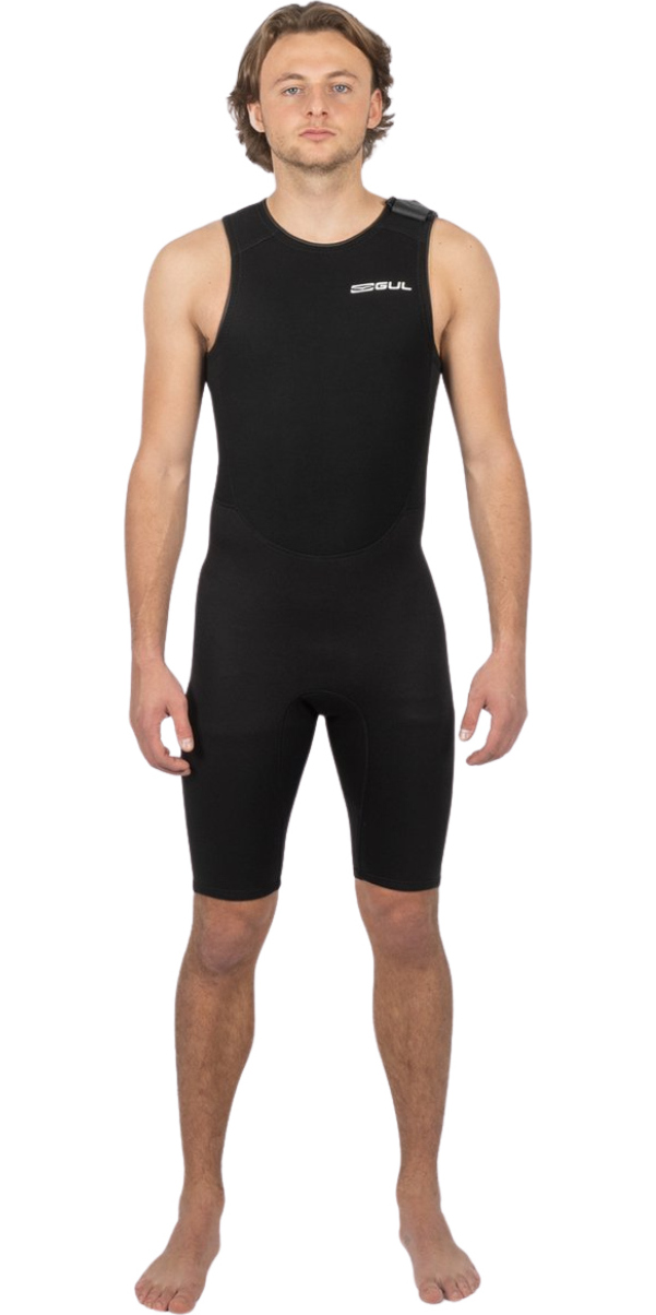 2025 Gul Mens Response 3/2mm Flatlock Short John Wetsuit RE5304-B9 - Black